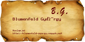 Blumenfeld György névjegykártya